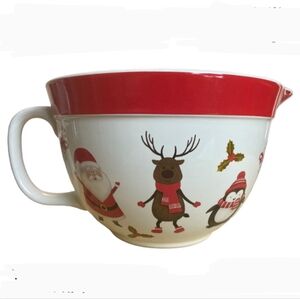 🆕 THE BAKE SHOP Santa & Friends Christmas Mixing Batter Bowl, 10 1/2” Across